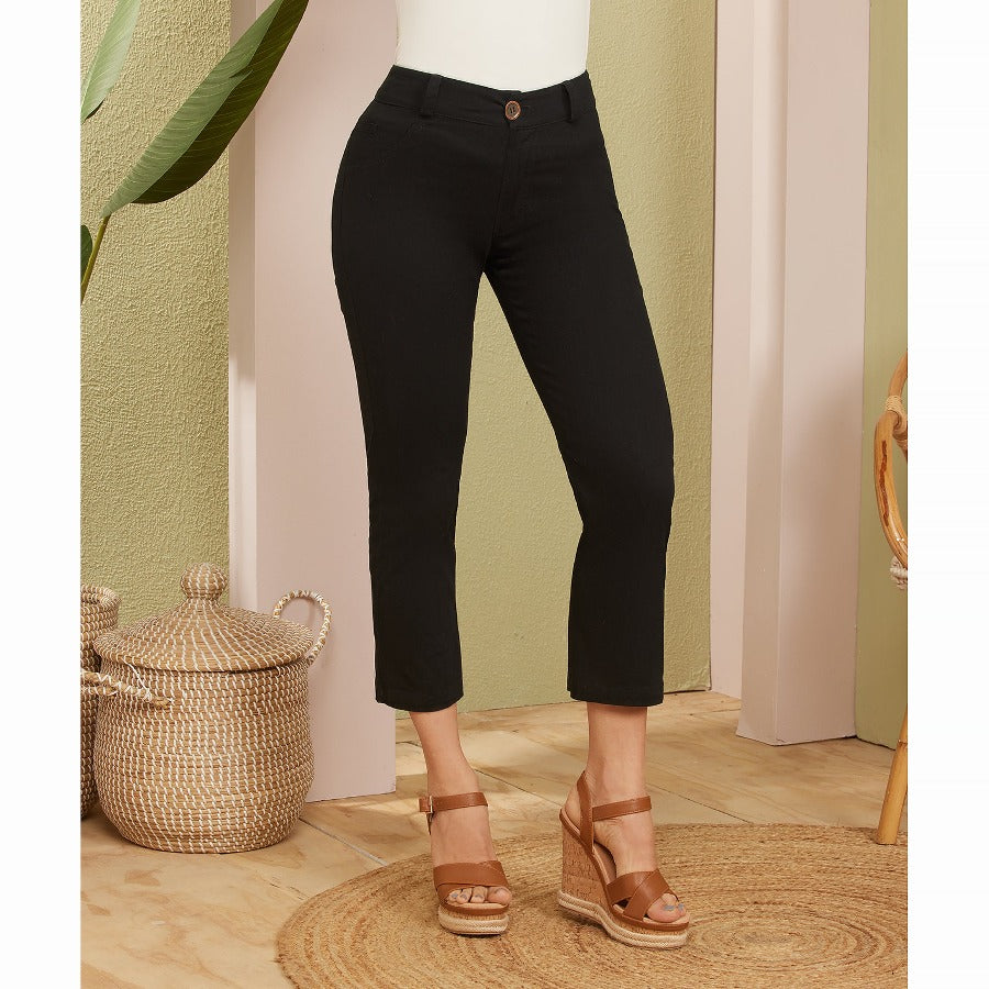 PANTALÓN TOBILLERO CON RIBETE EN POSTER