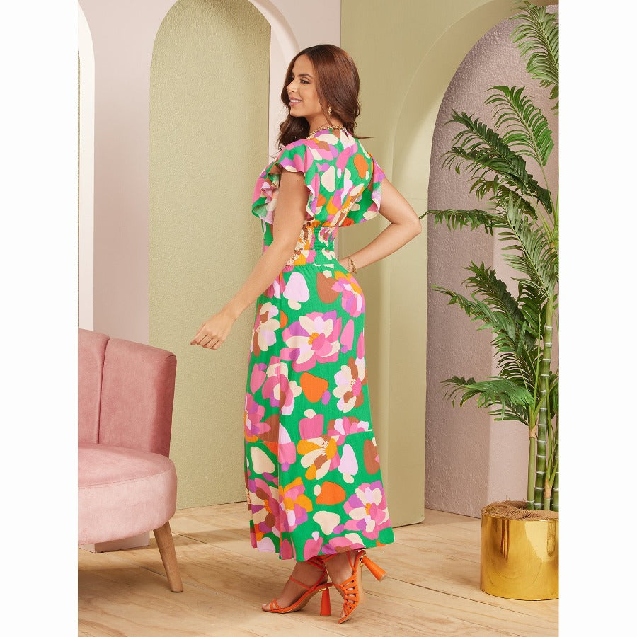 Vestido falda y blusa con gola mangas