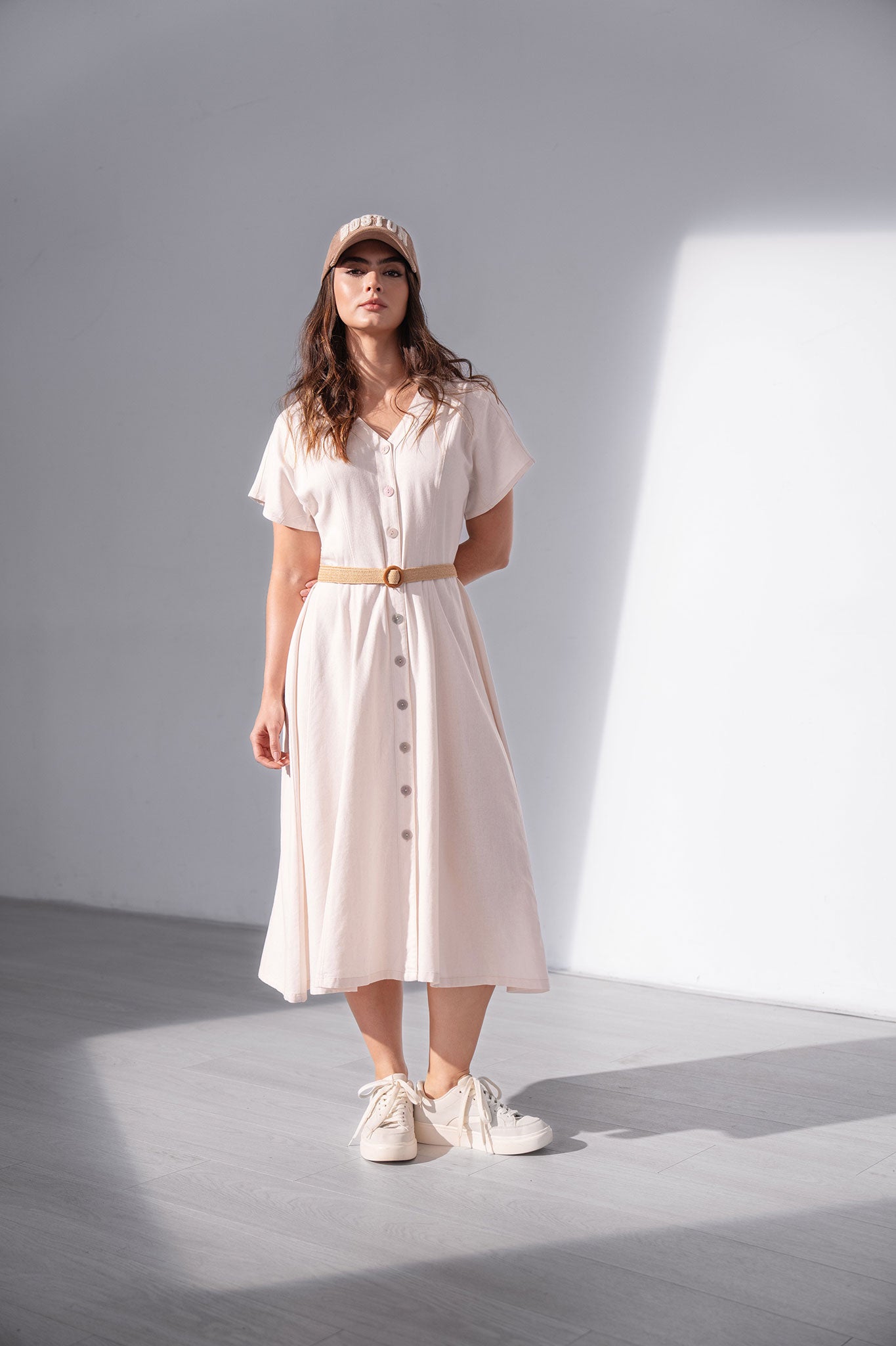 Vestido largo manga incluida