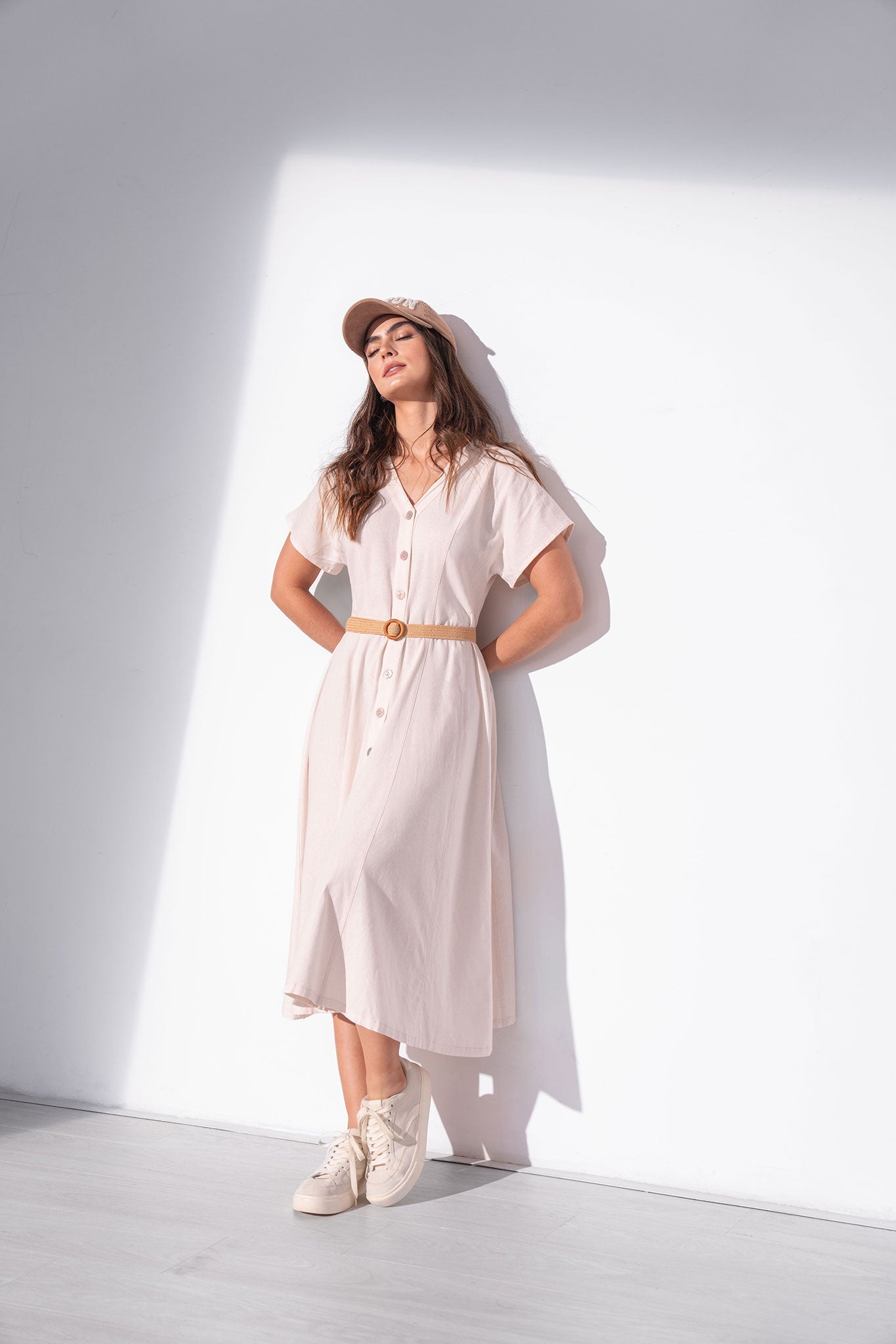 Vestido largo manga incluida