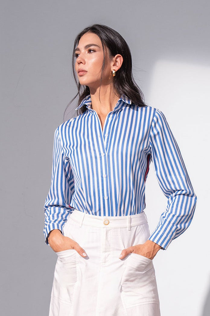 Blusa a rayas manga larga