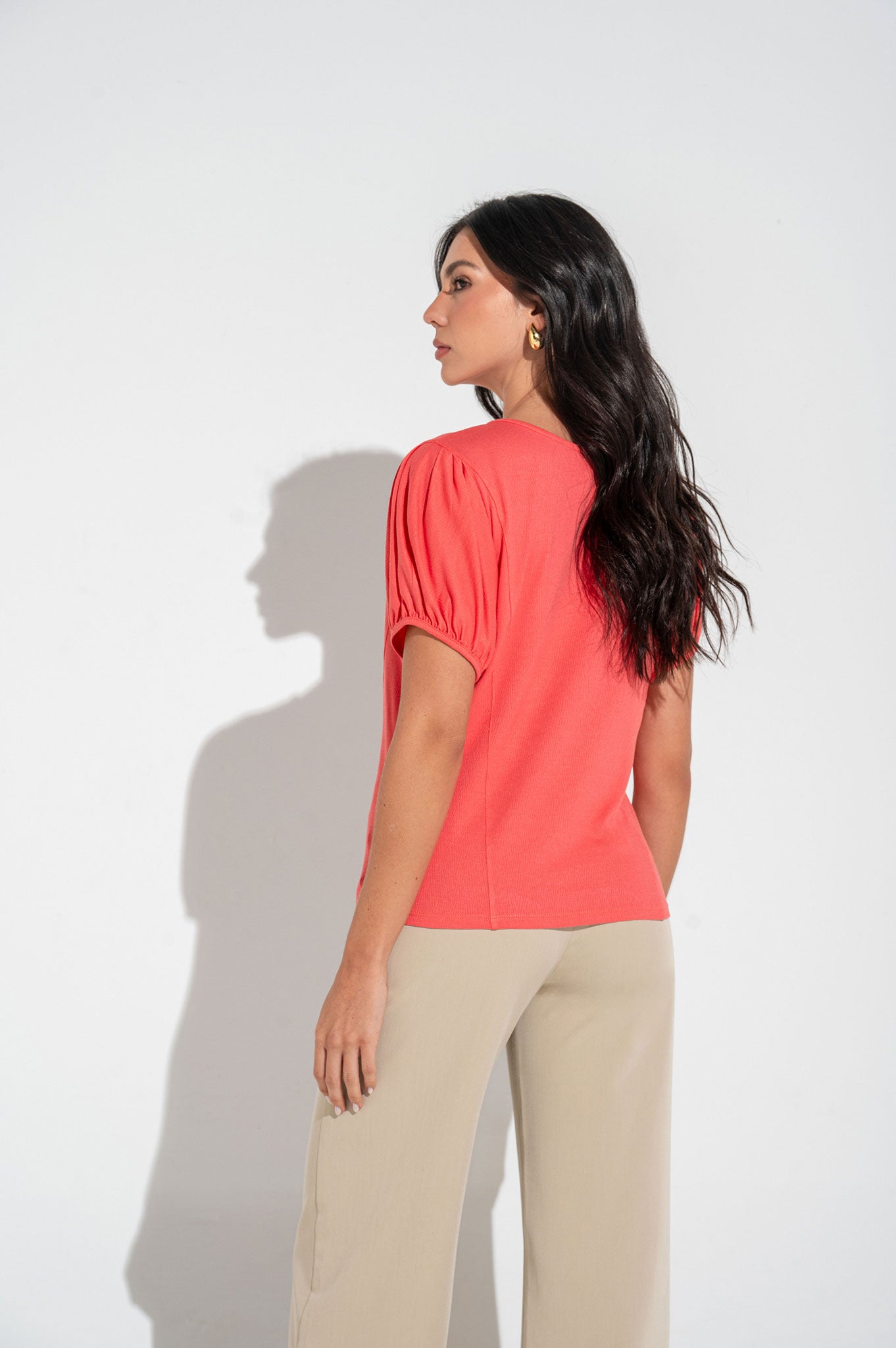 Blusa con boleros y jareta en frente