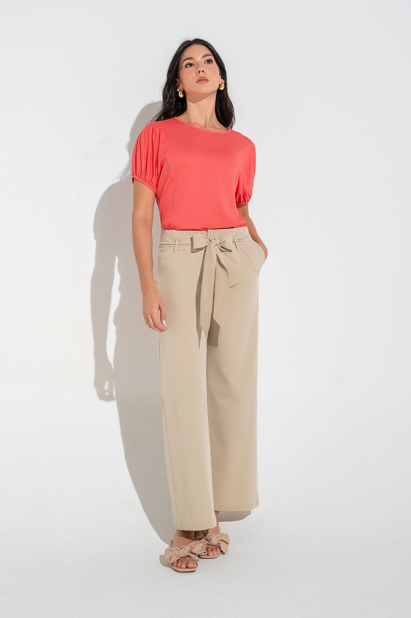 Blusa con boleros y jareta en frente