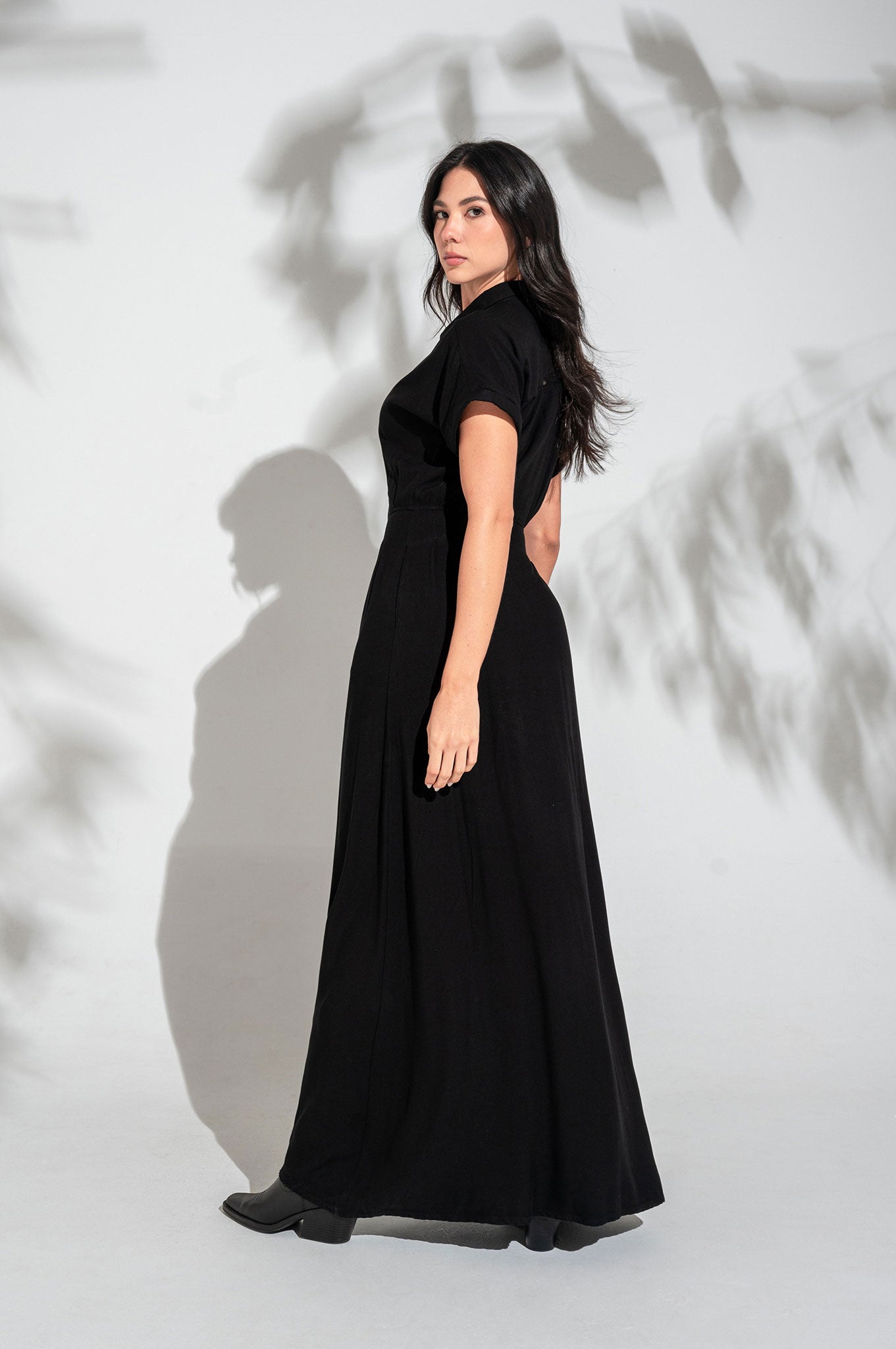 Vestido largo manga incluida