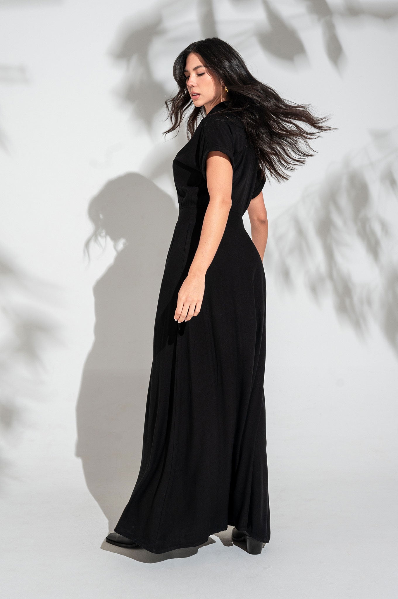 Vestido largo manga incluida