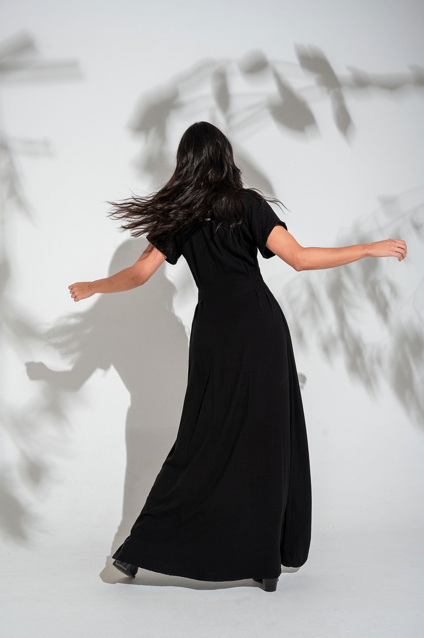 Vestido largo manga incluida