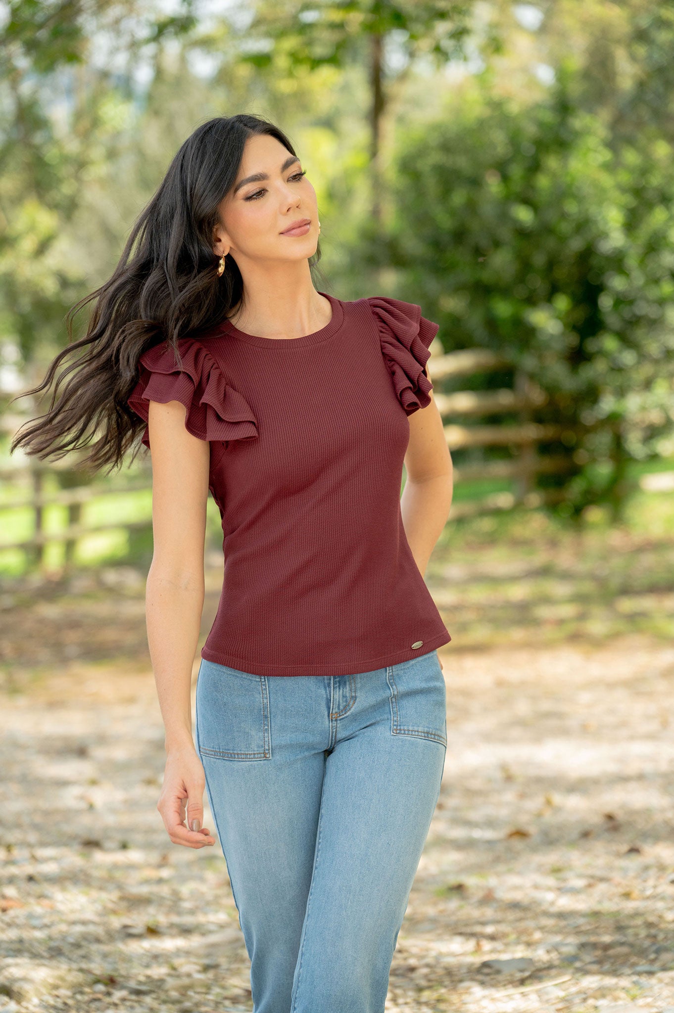 Camiseta manga corta doble gola