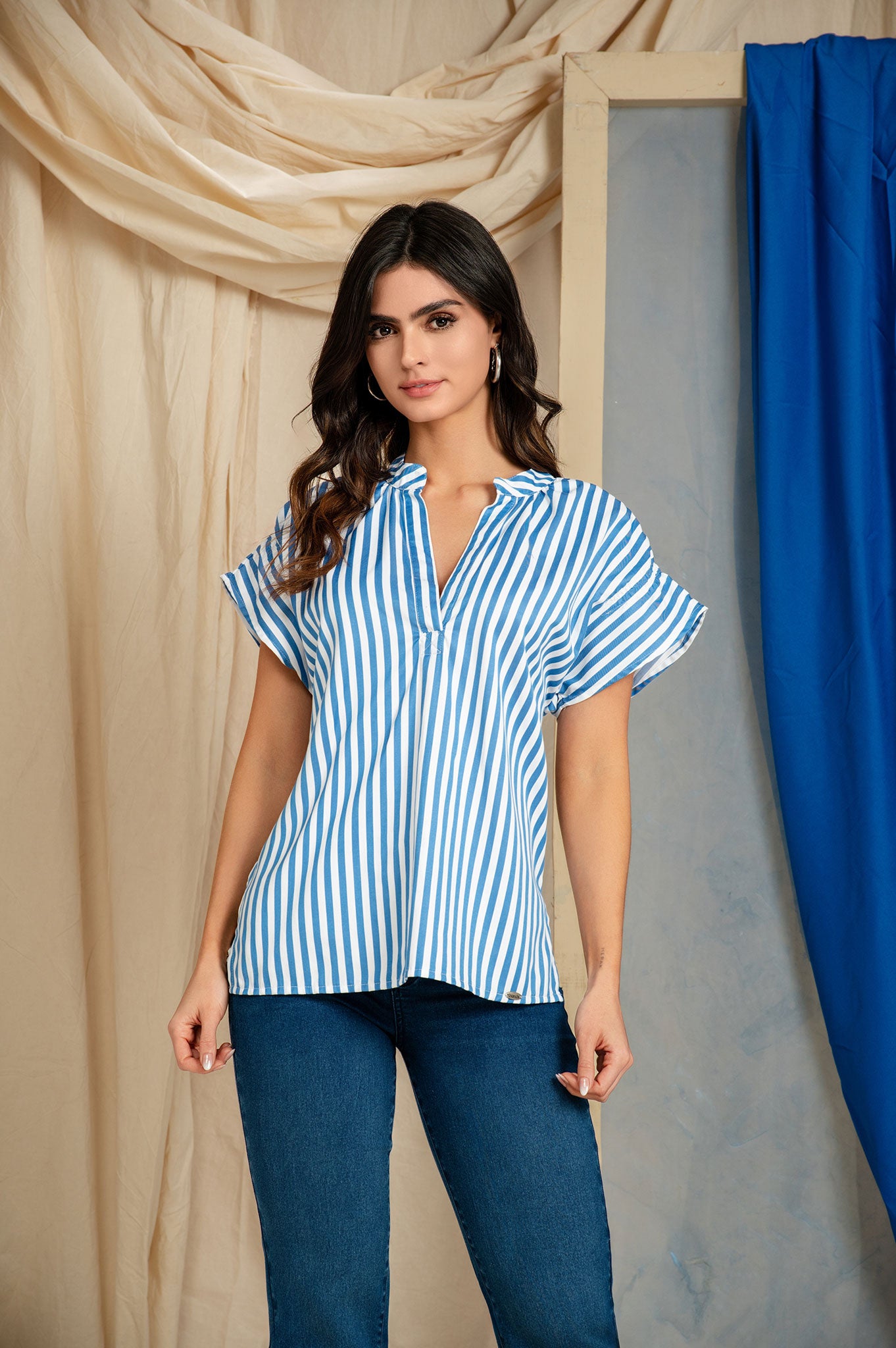 Blusa manga 3/4 con elástico