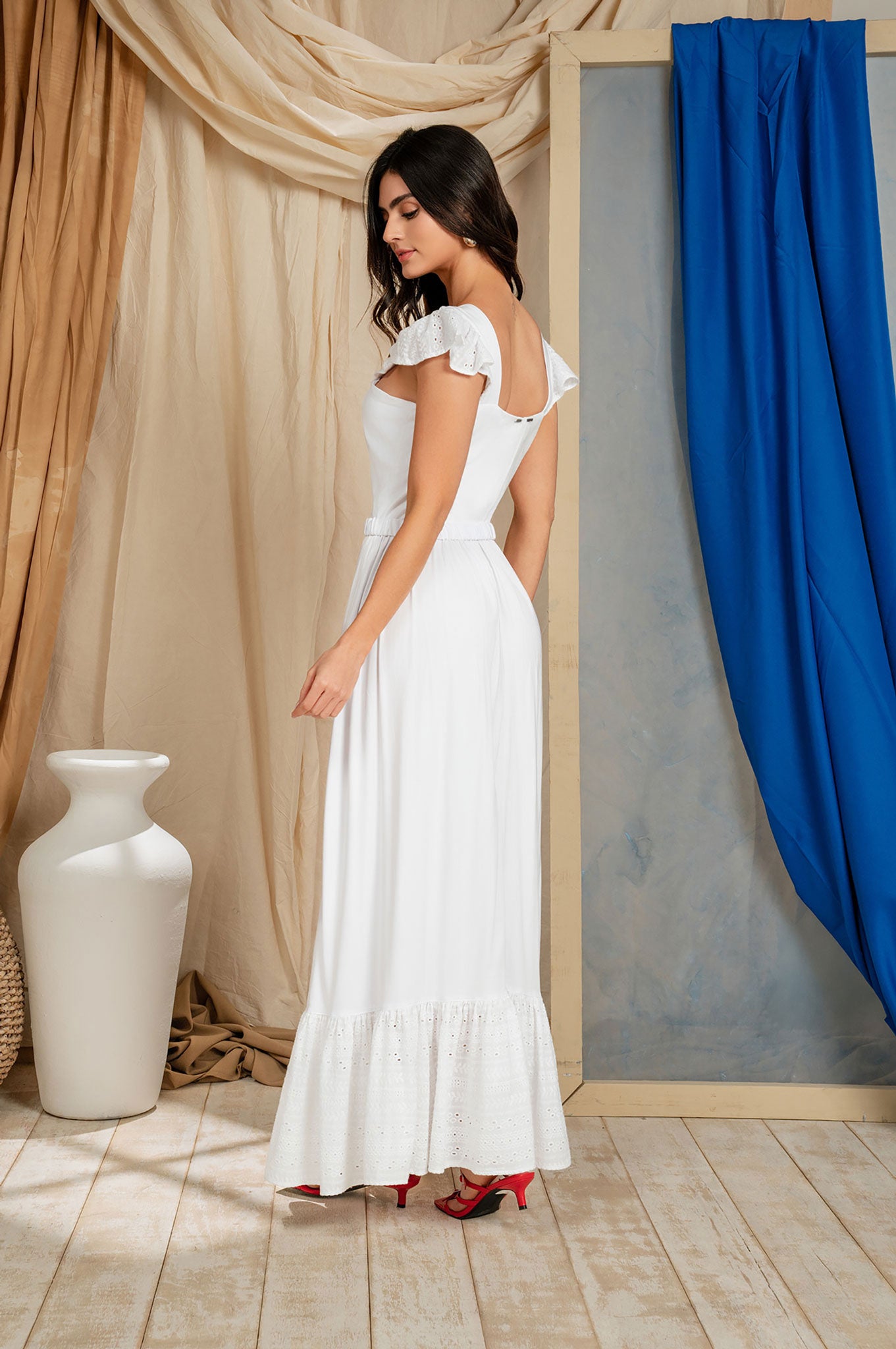 Vestido largo midi de cargaderas