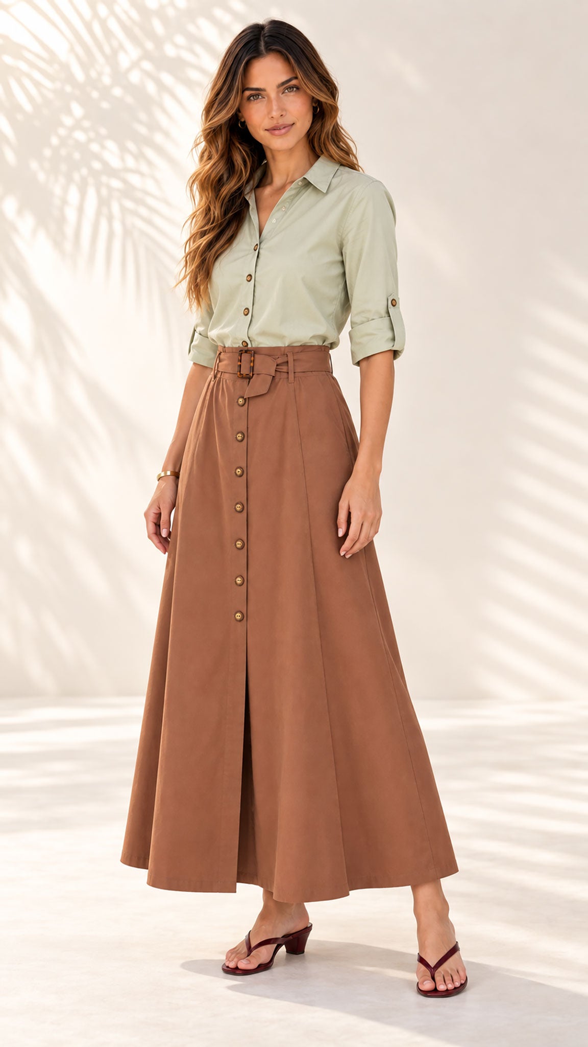 Falda largo midi