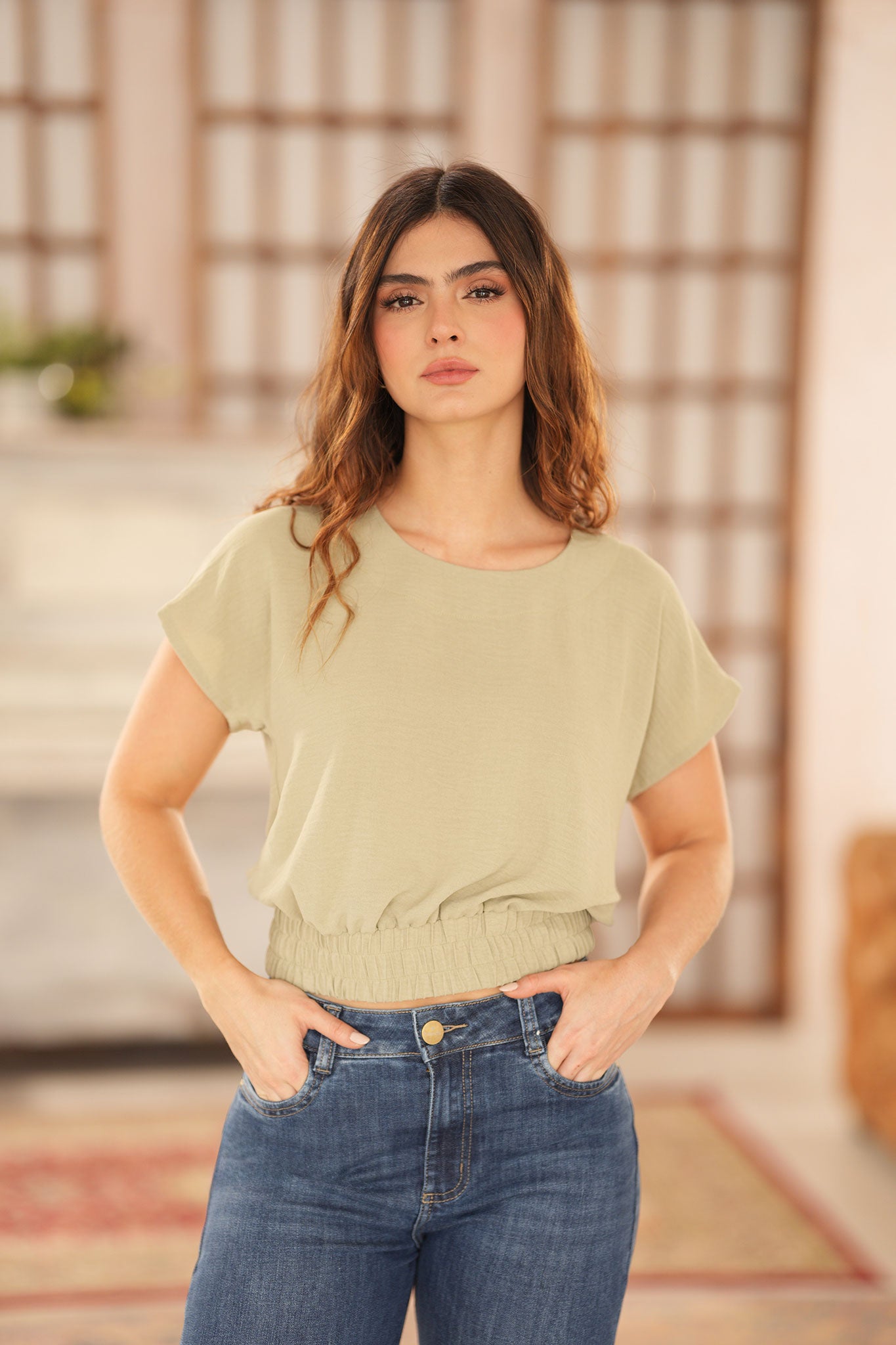 Blusa con elástico
