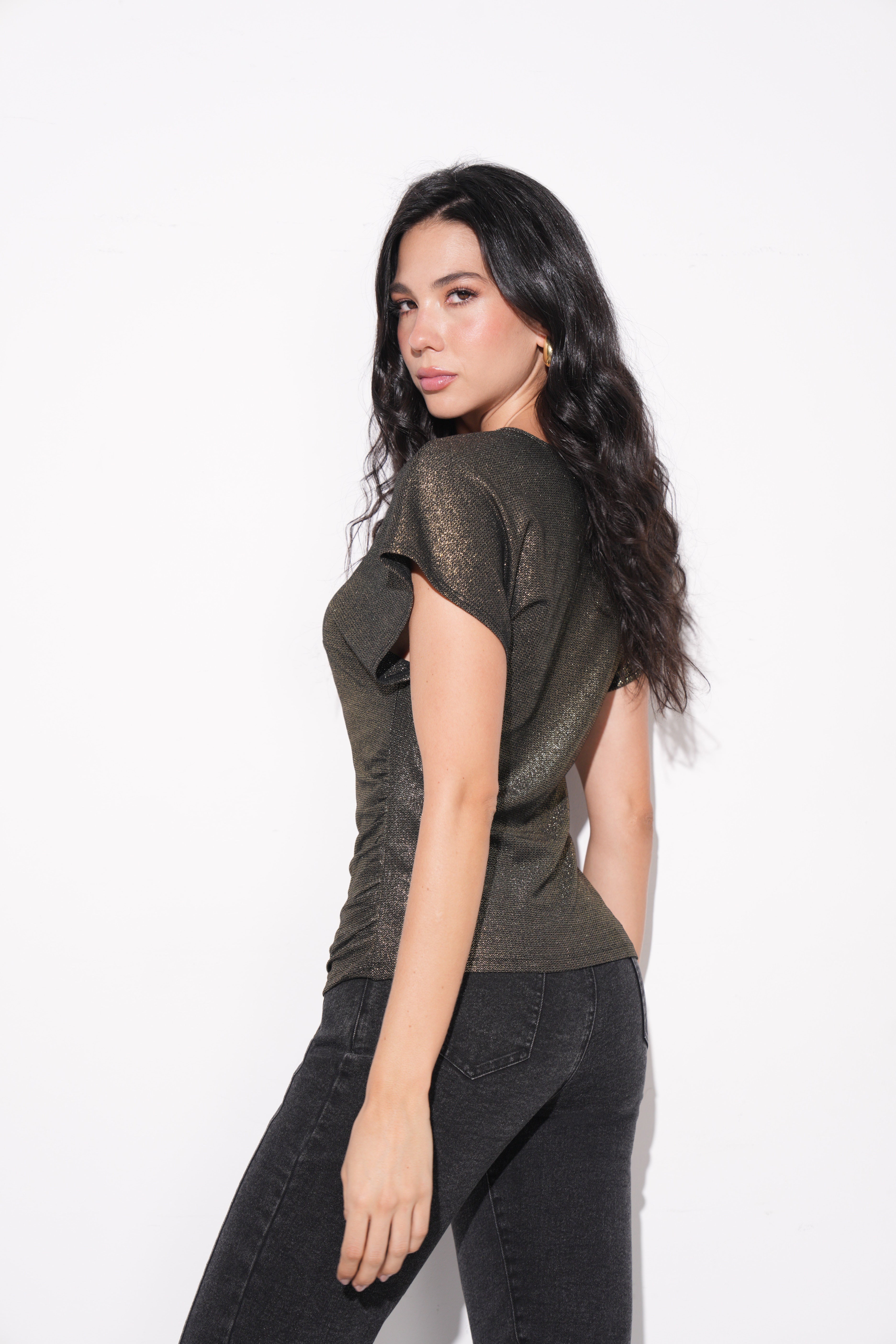 Camiseta efecto brillante