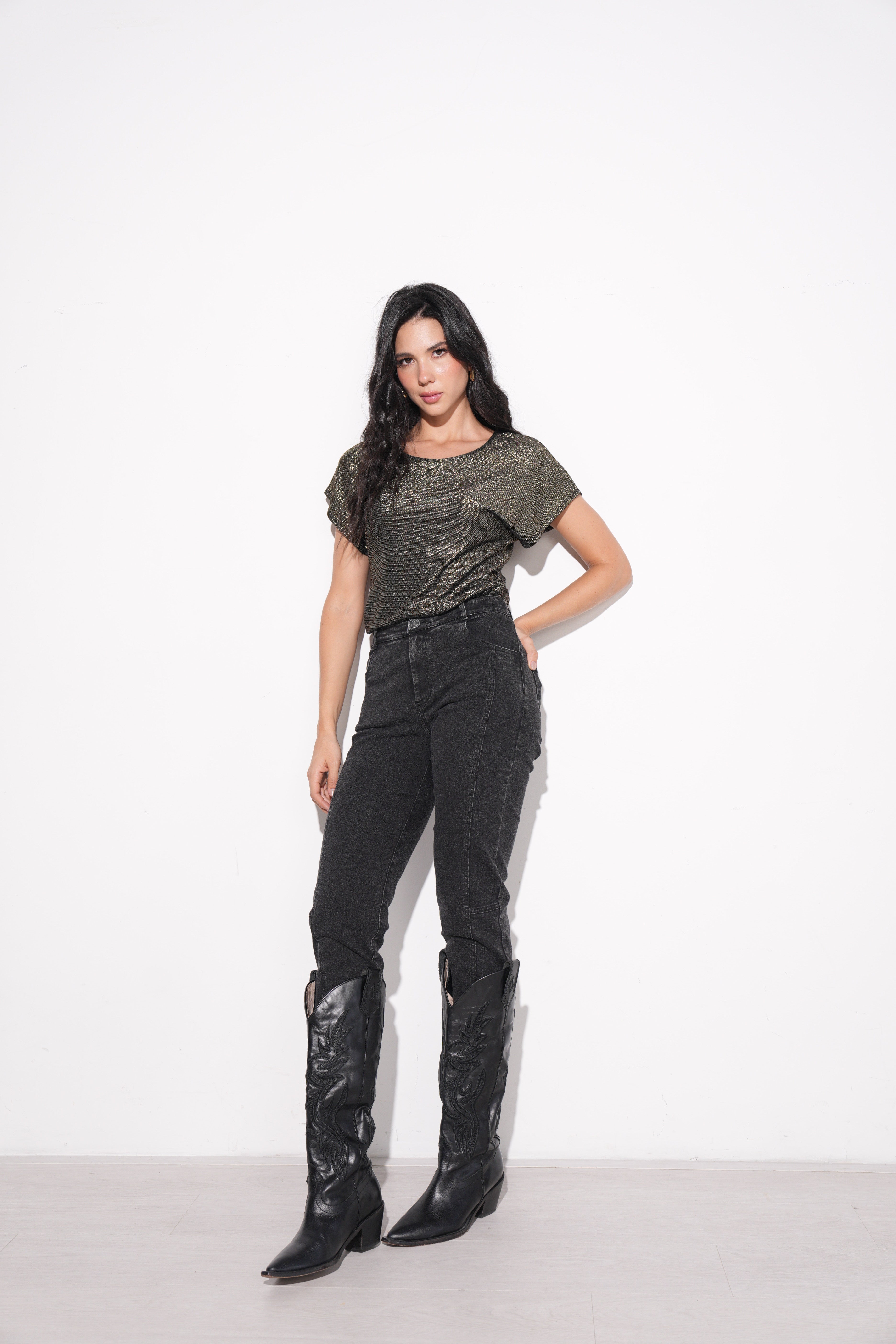 Camiseta efecto brillante