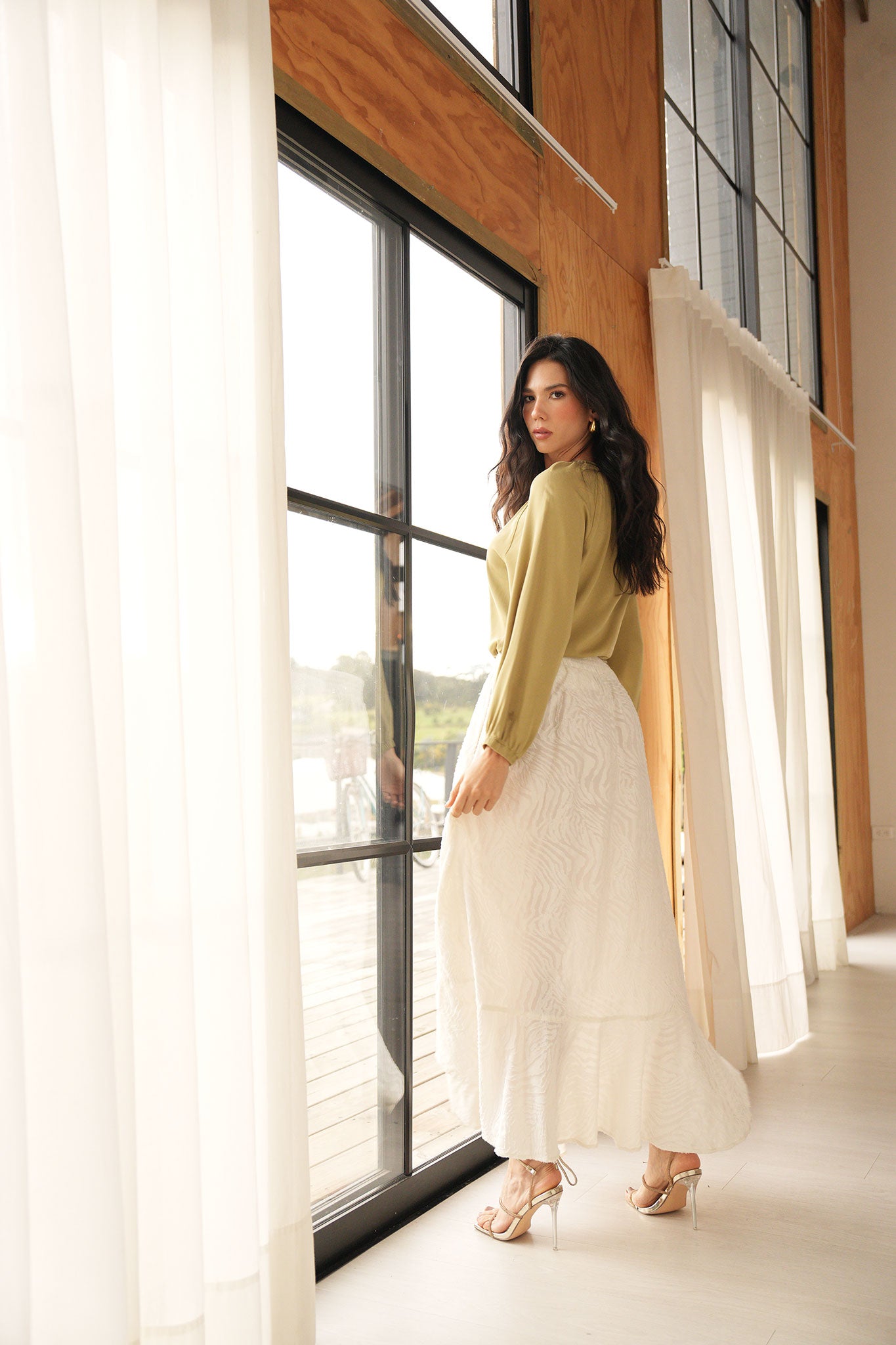 Blusa manga larga con puños elásticos