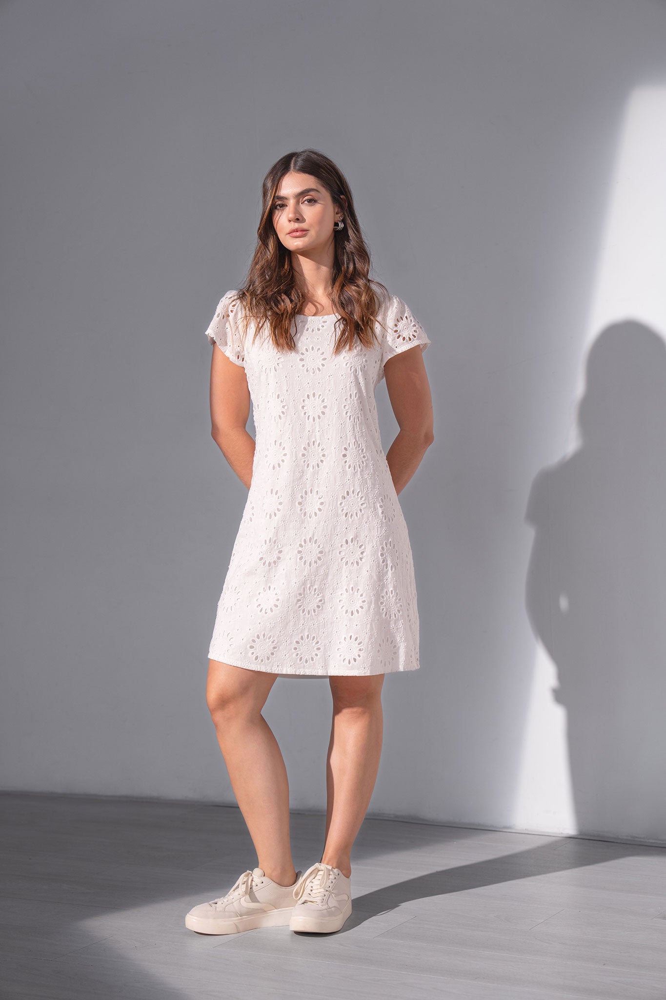 Vestido corto con textura