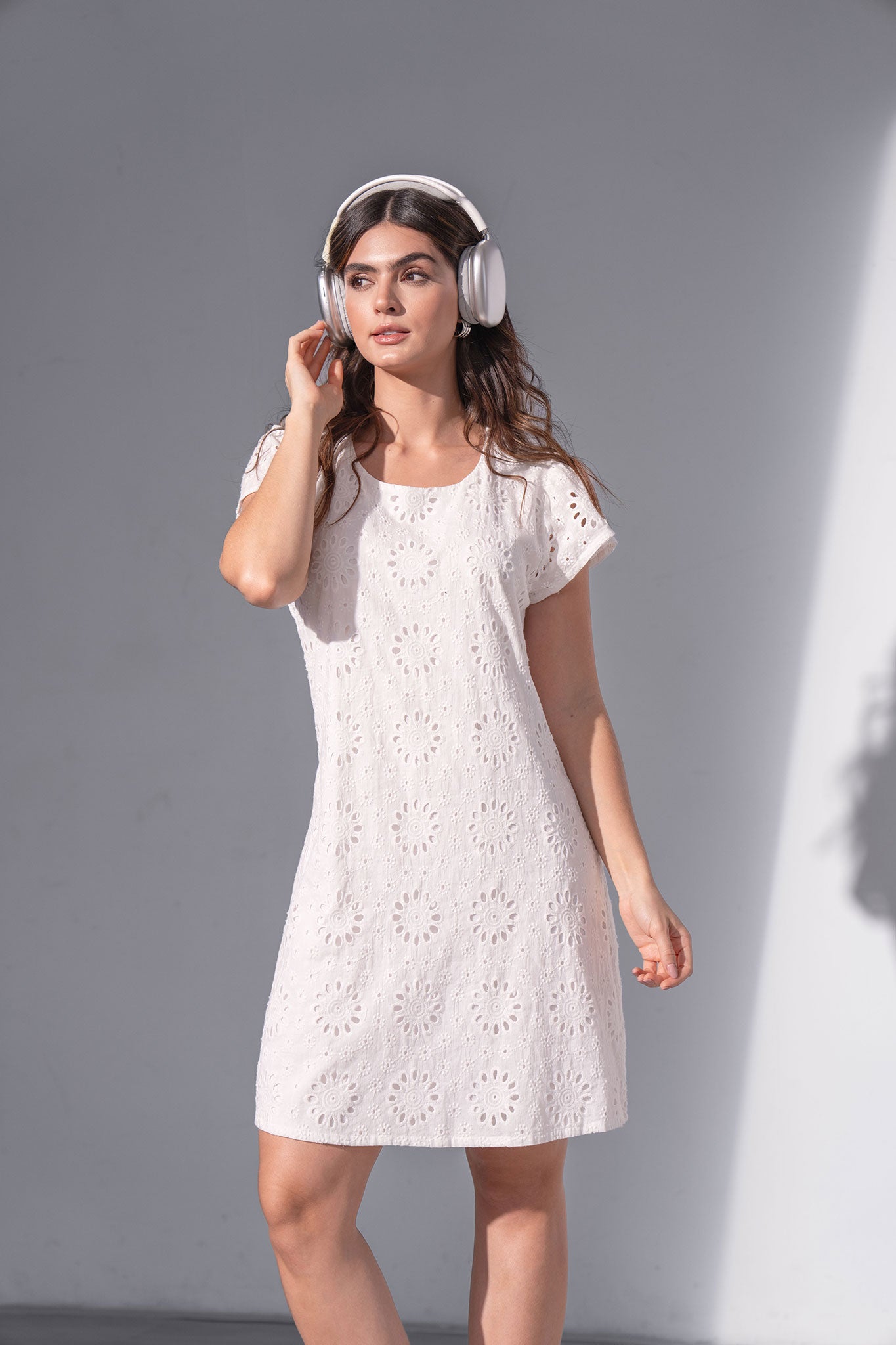 Vestido corto con textura