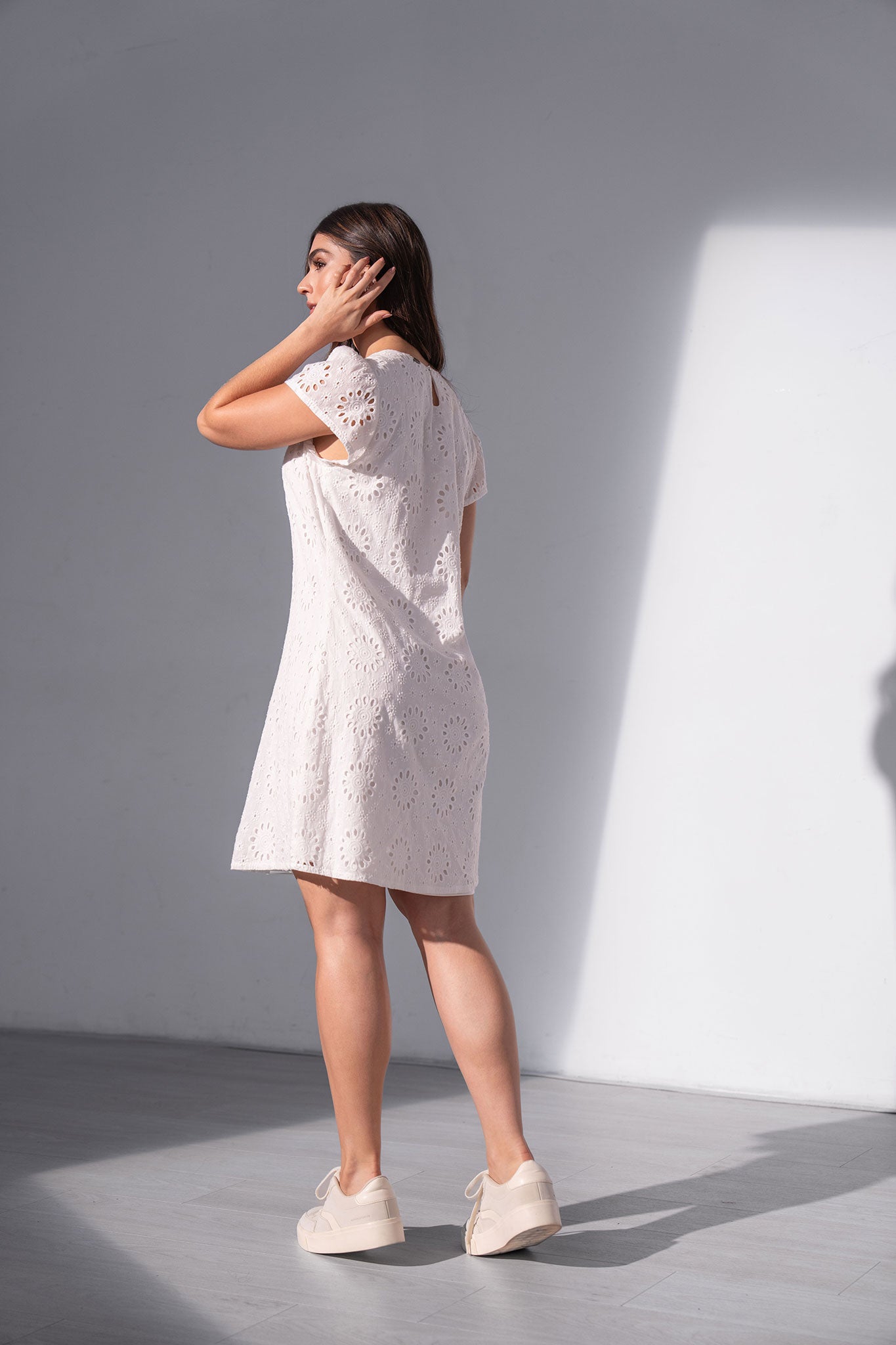 Vestido corto con textura