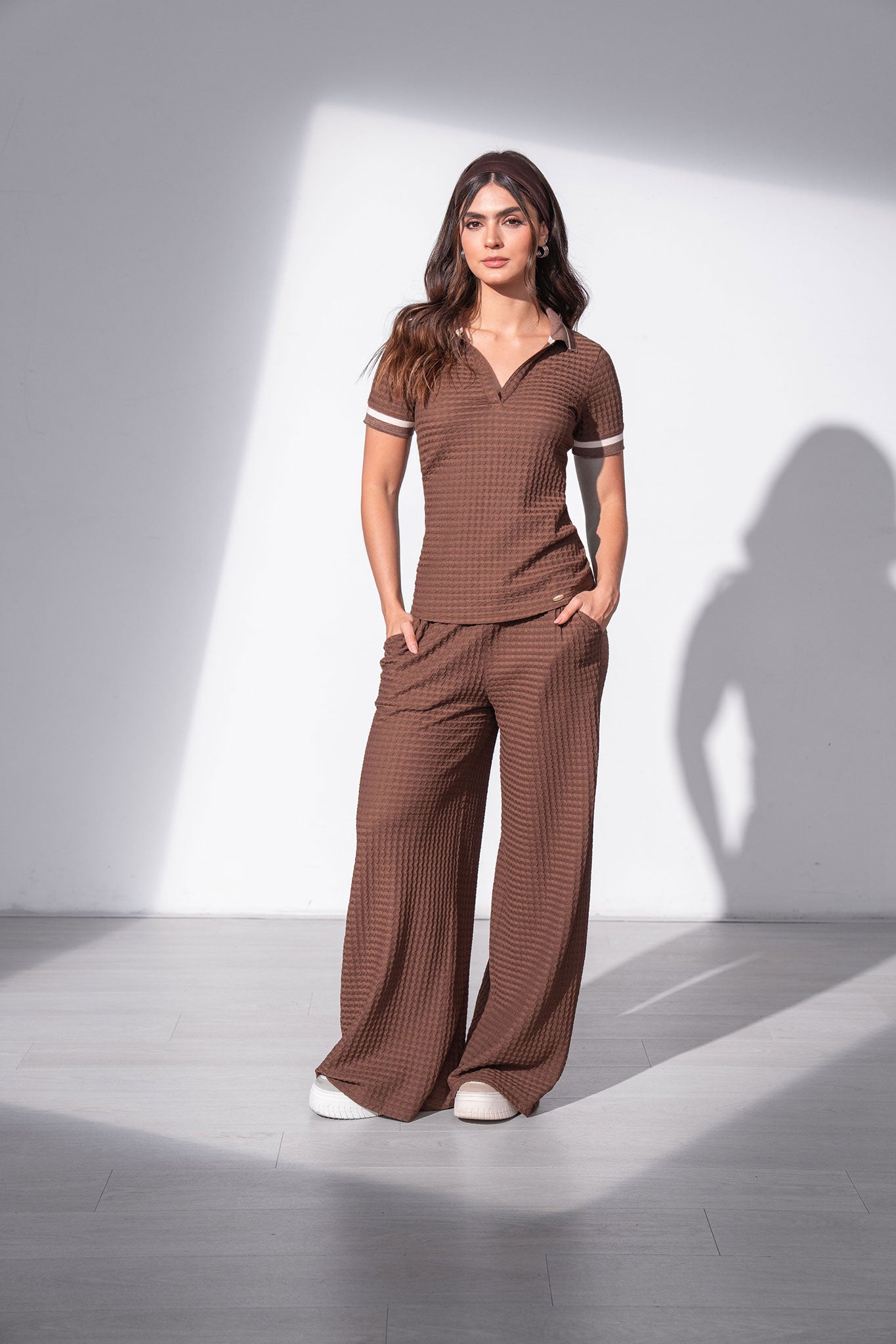 Pantalón largo con  fajón tejido