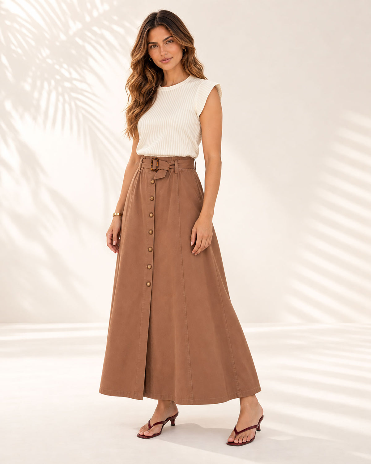 Falda largo midi
