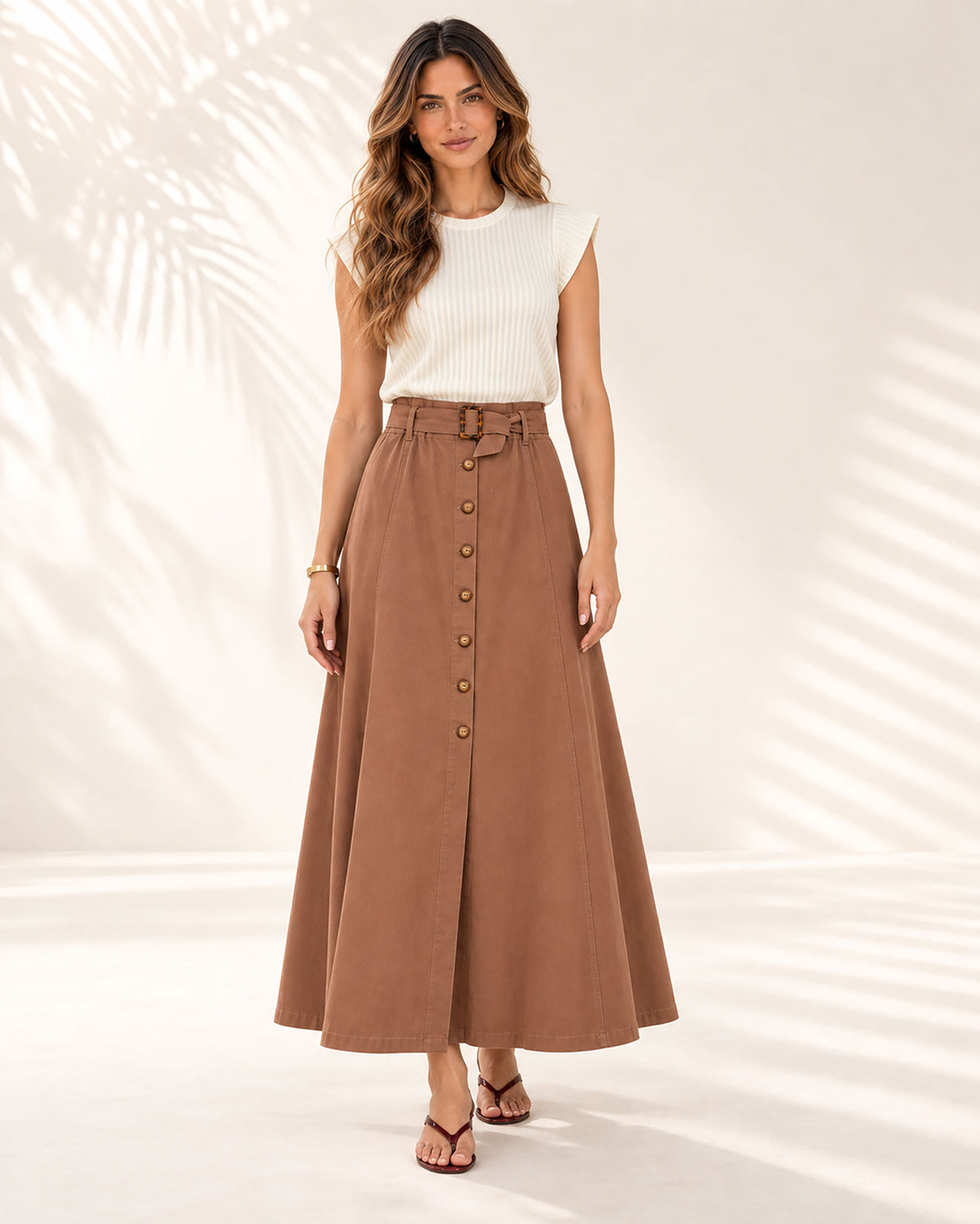 Falda largo midi
